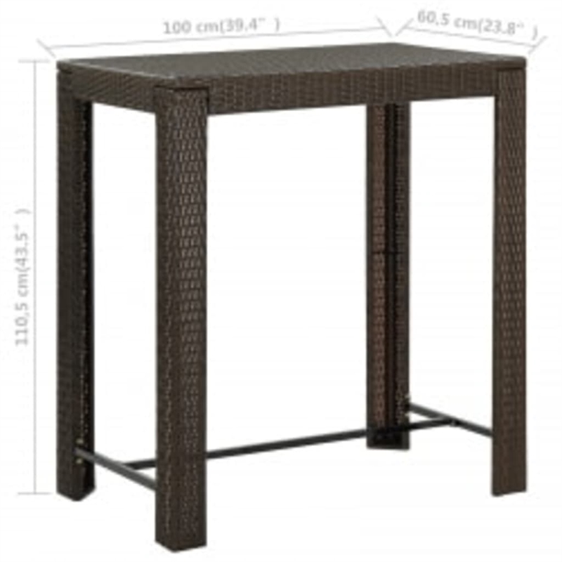 vidaXL 5 Piece Steel Bar Set in Brown