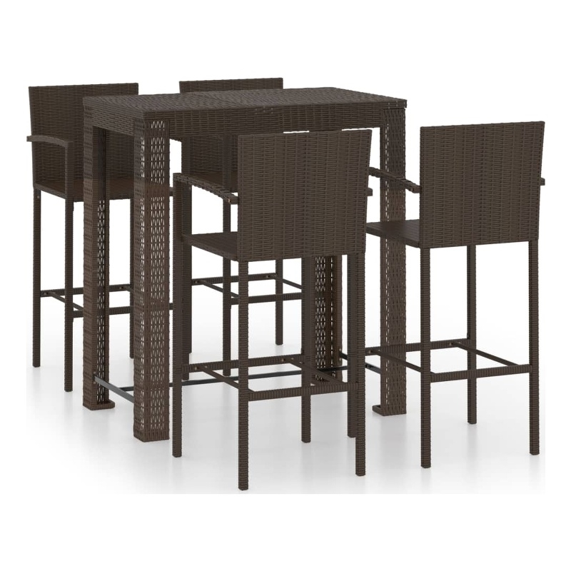 vidaXL 5 Piece Steel Bar Set in Brown