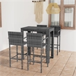 vidaXL 5 Piece Steel Large Bar Set in Gray