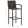 vidaXL 7 Piece Steel Large Bar Set in Brown