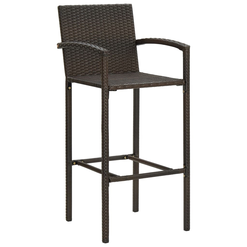 vidaXL 7 Piece Steel Large Bar Set in Brown