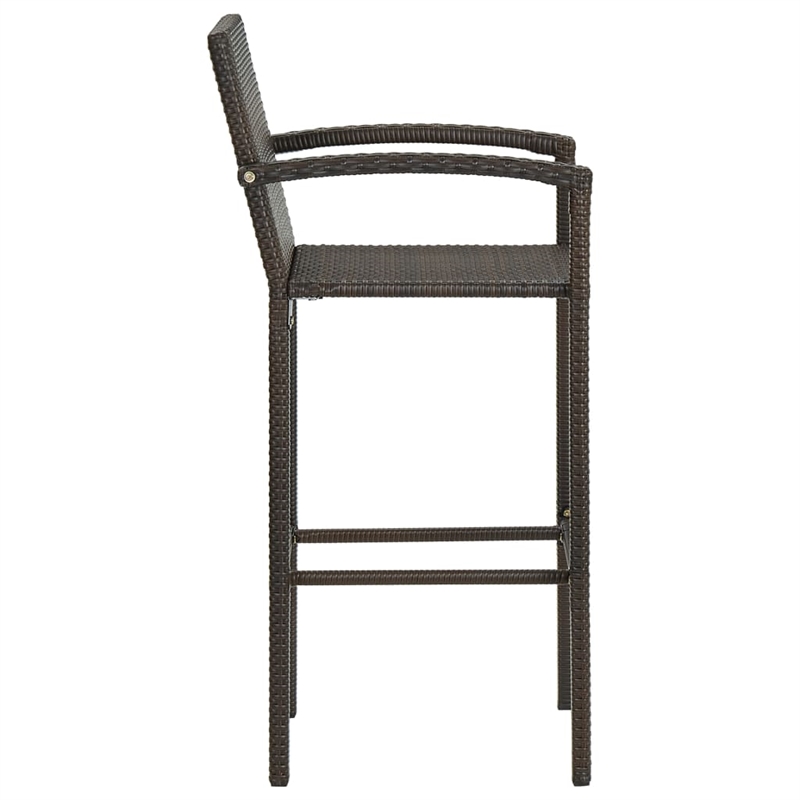vidaXL 7 Piece Steel Large Bar Set in Brown