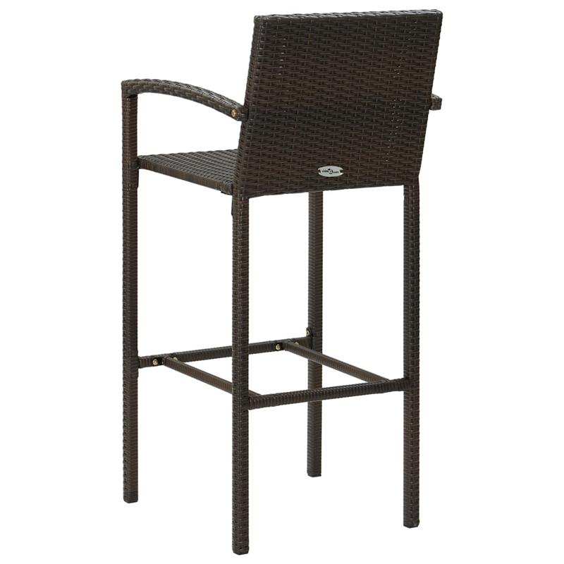 vidaXL 7 Piece Steel Large Bar Set in Brown