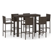 vidaXL 7 Piece Steel Large Bar Set in Brown