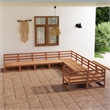 vidaXL 10 Piece Wood Large Garden Lounge Set in Brown