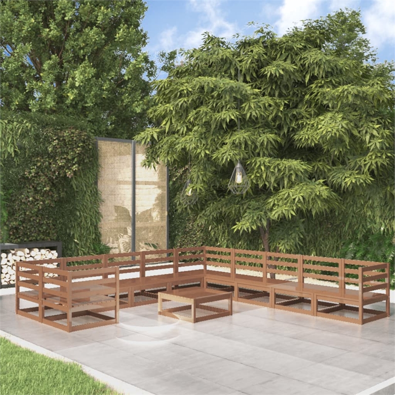 vidaXL Wood Garden Lounge Set in Brown