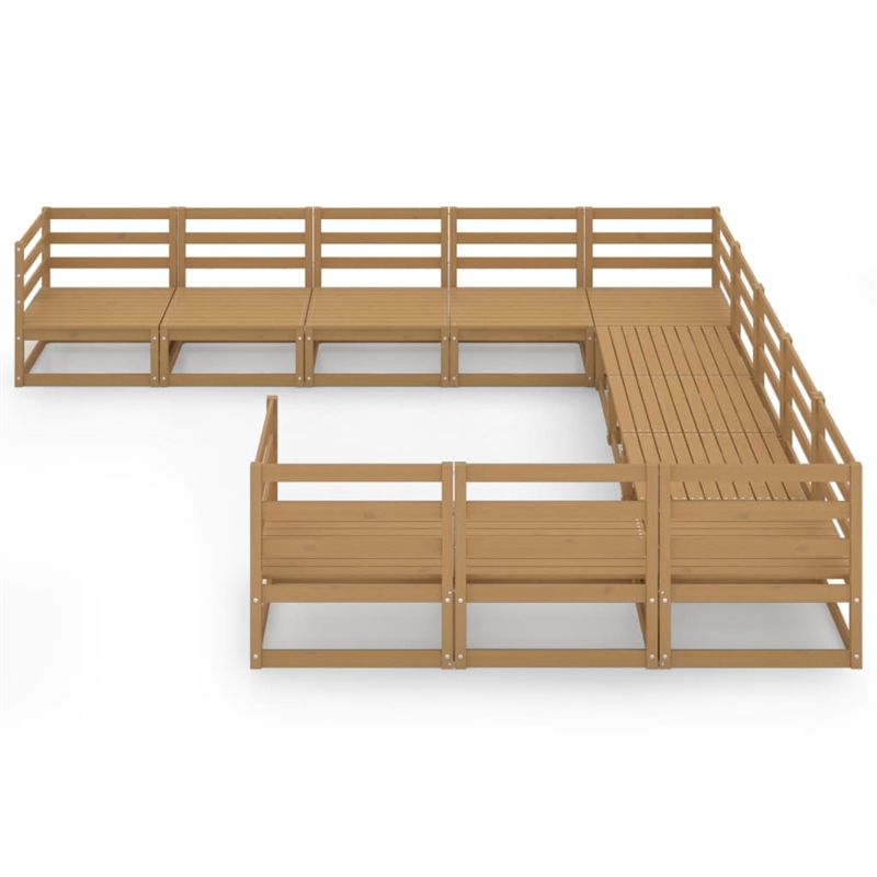 vidaXL Wood Large Garden Lounge Set in Brown