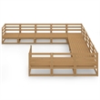 vidaXL Wood Large Garden Lounge Set in Brown