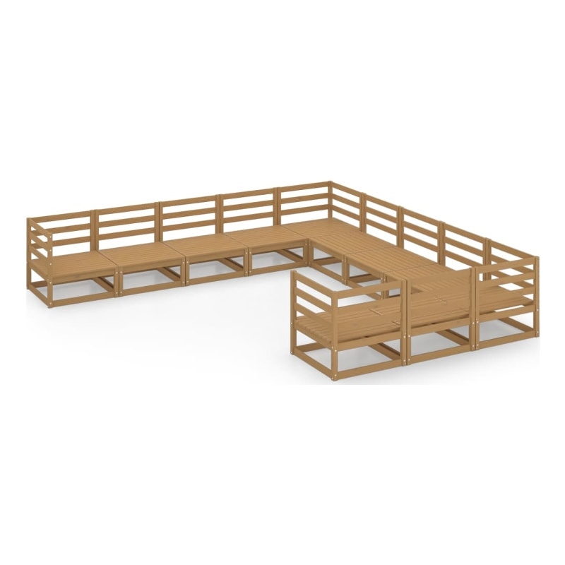 vidaXL Wood Large Garden Lounge Set in Brown