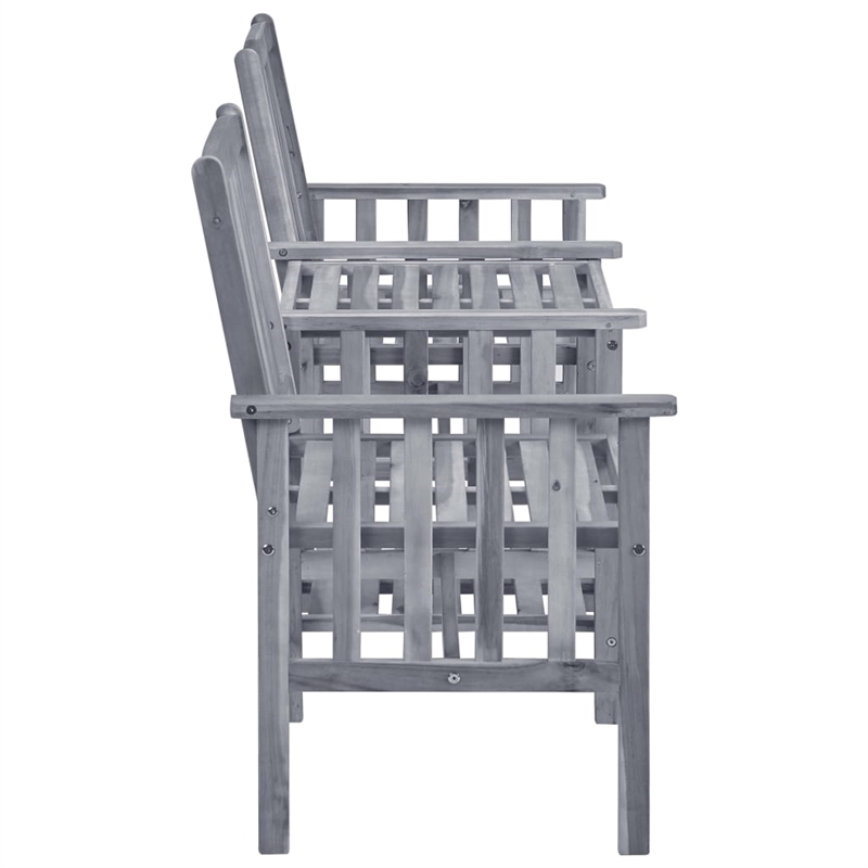 vidaXL Solid Acacia Wood Small Furniture Set in Gray