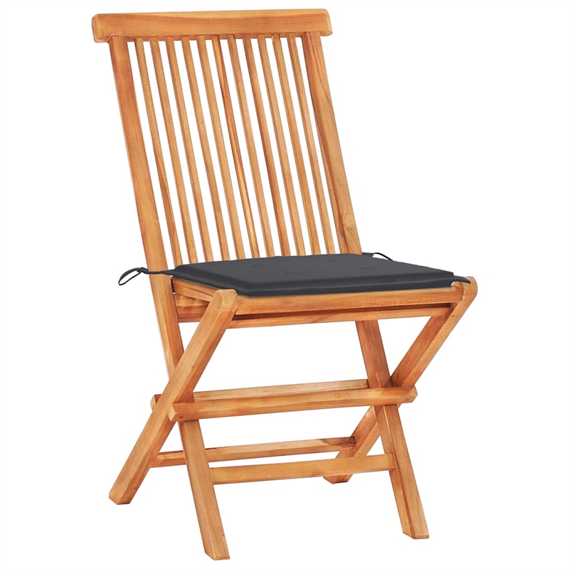 vidaXL 3 Piece Wood Medium Bistro Set in Anthracite