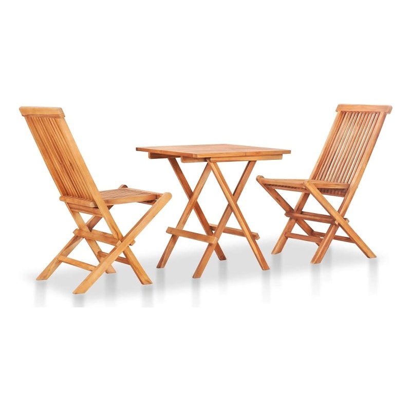 vidaXL 3 Piece Wood Medium Bistro Set in Anthracite
