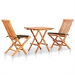 vidaXL 3 Piece Wood Bistro Set in Taupe