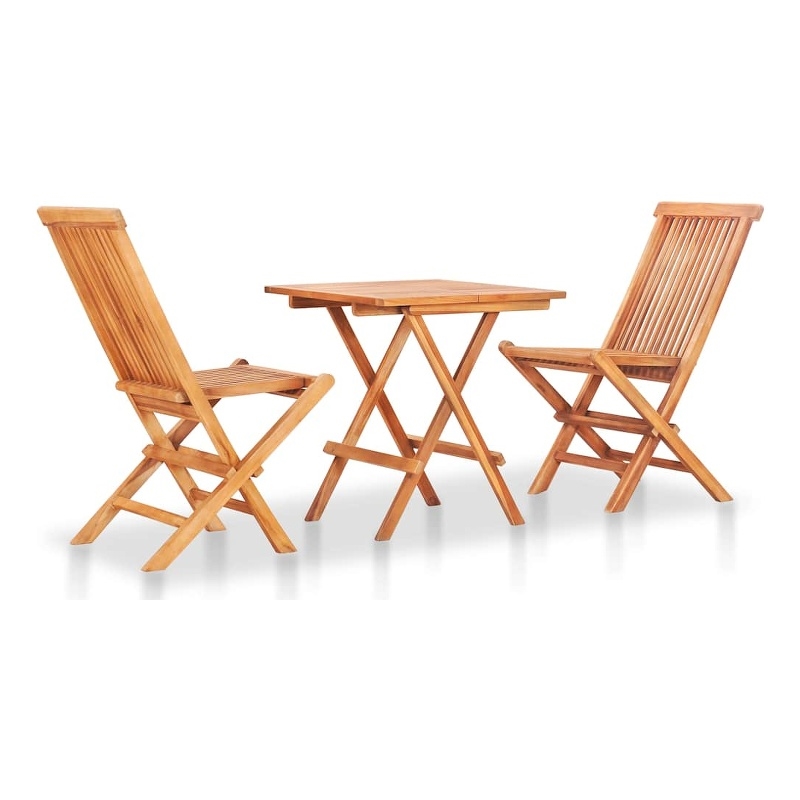 vidaXL 3 Piece Wood Bistro Set in Taupe