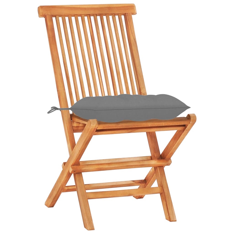 vidaXL Wood Small Bistro Set in Gray/Brown/Natural