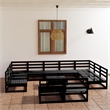 vidaXL Wood Garden Lounge Set in Black
