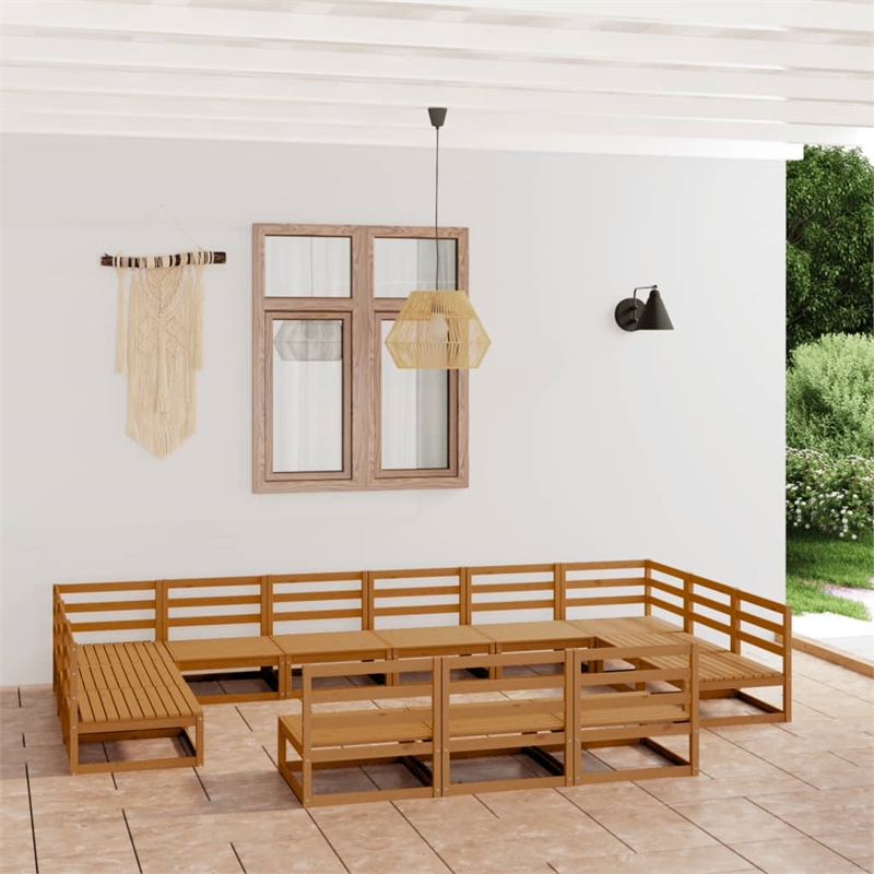 vidaXL Wood Medium Garden Lounge Set in Brown