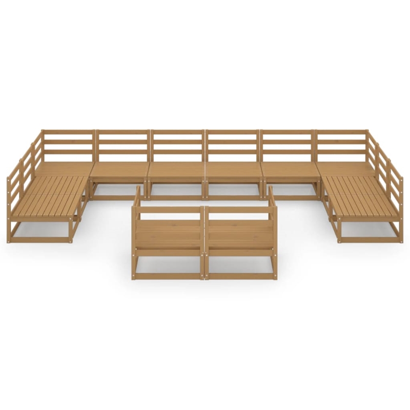 vidaXL Wood Large Garden Lounge Set in Brown