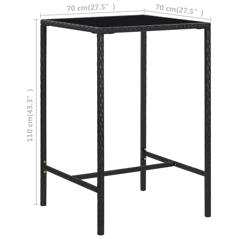 vidaXL 3 Piece Steel Bar Set in Black/White/Cream