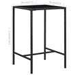vidaXL 3 Piece Steel Bar Set in Black/White/Cream