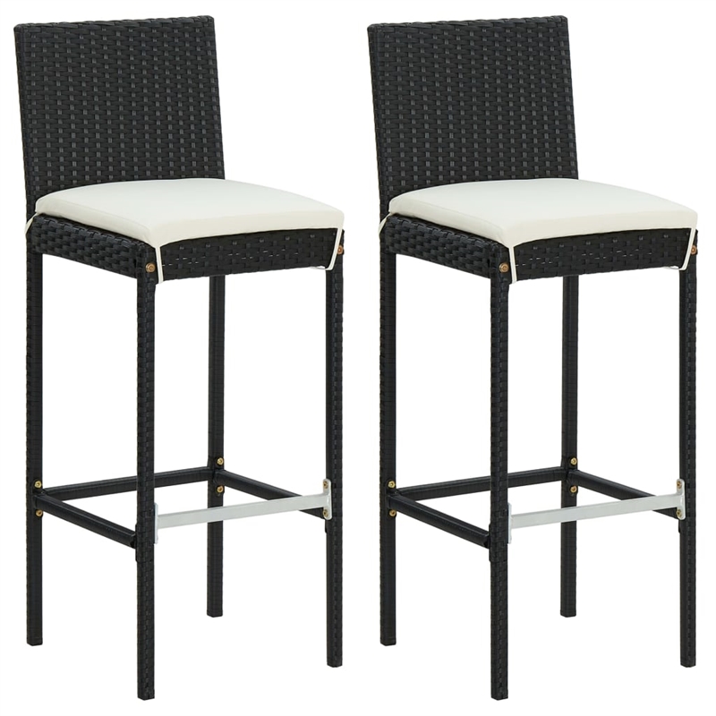 vidaXL 3 Piece Steel Bar Set in Black/White/Cream