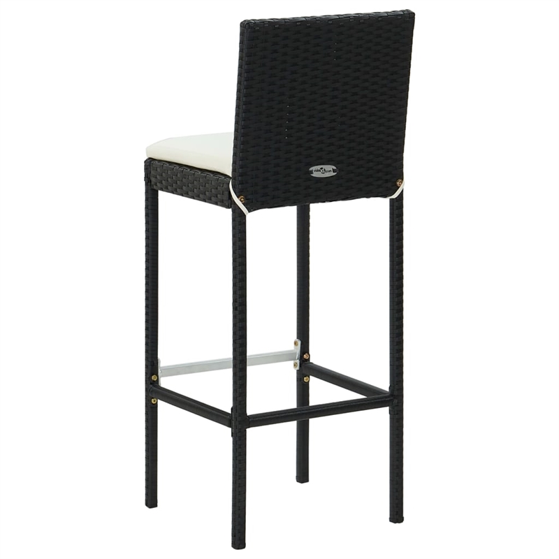 vidaXL 3 Piece Steel Bar Set in Black/White/Cream