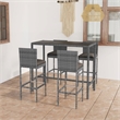 vidaXL 5 Piece Steel Large Bar Set in Gray