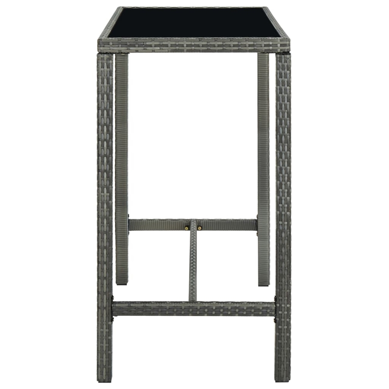 vidaXL 7 Piece Poly Rattan Bar Set in Gray/Anthracite