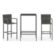 vidaXL 3 Piece Steel Bar Set in Gray