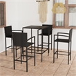 vidaXL 5 Piece Steel Small Bar Set in Black