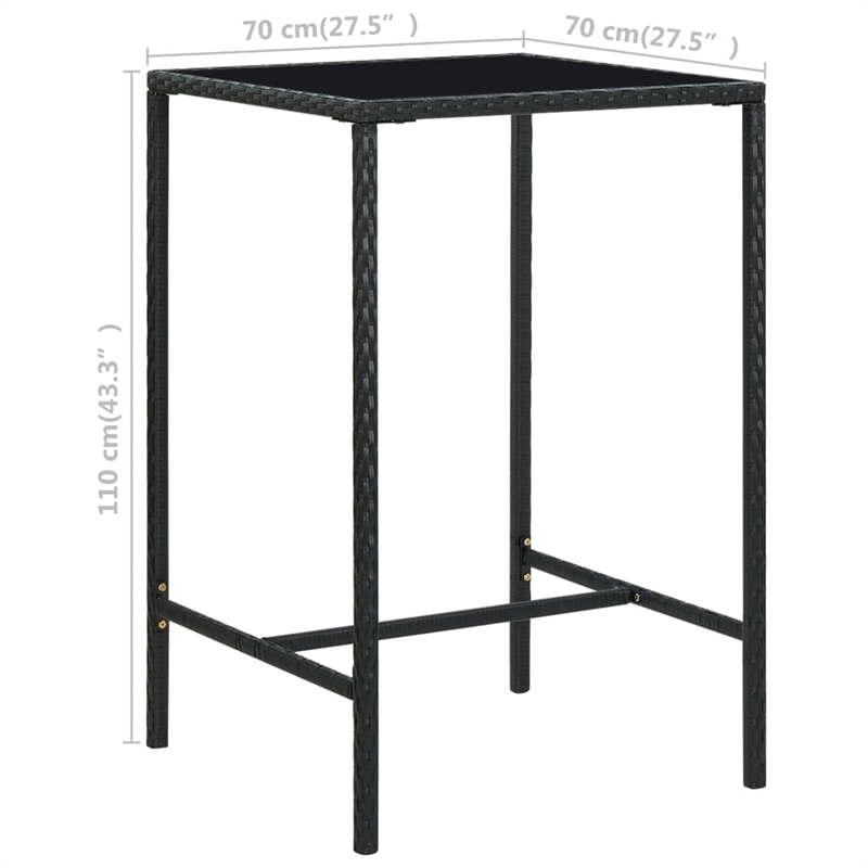 vidaXL 5 Piece Steel Small Bar Set in Black