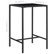 vidaXL 5 Piece Steel Small Bar Set in Black
