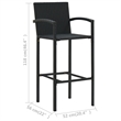 vidaXL 5 Piece Steel Small Bar Set in Black