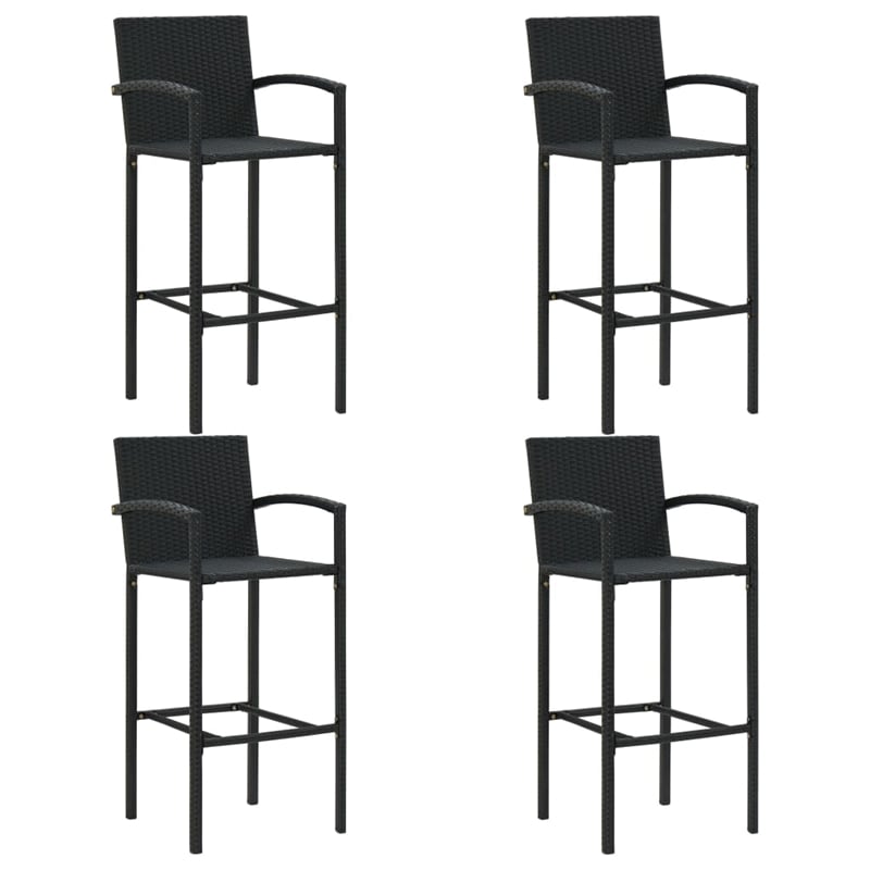 vidaXL 5 Piece Steel Small Bar Set in Black