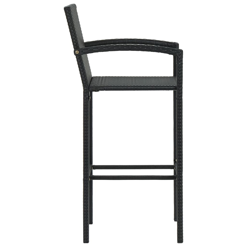 vidaXL 5 Piece Steel Small Bar Set in Black