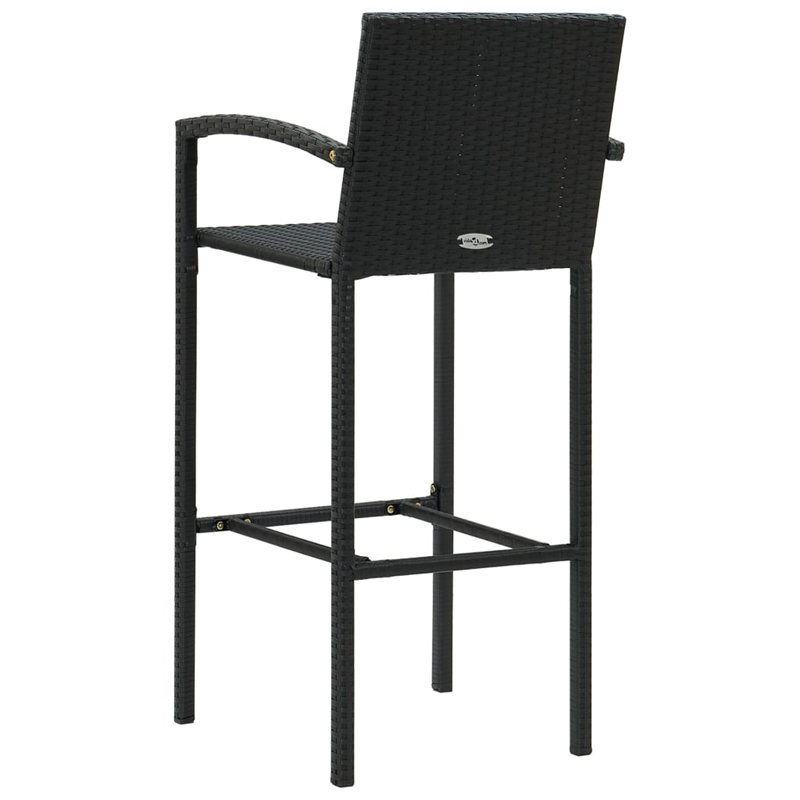 vidaXL 5 Piece Steel Small Bar Set in Black