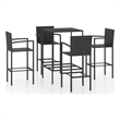 vidaXL 5 Piece Steel Small Bar Set in Black