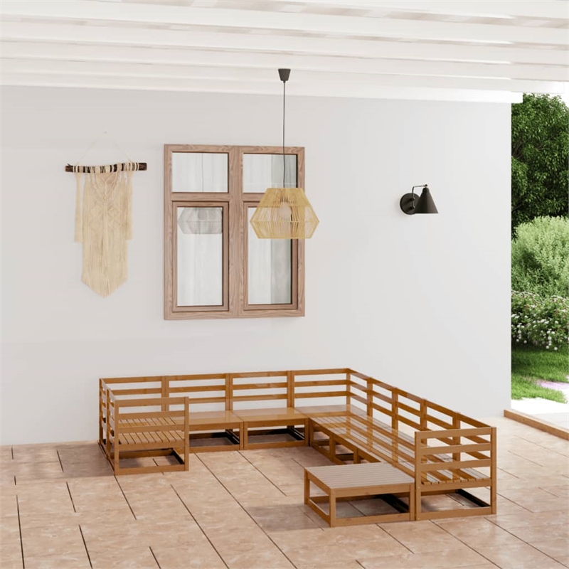 vidaXL Wood Small Garden Lounge Set in Brown