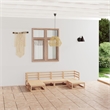 vidaXL 6 Piece Wood Small Garden Lounge Set in Natural