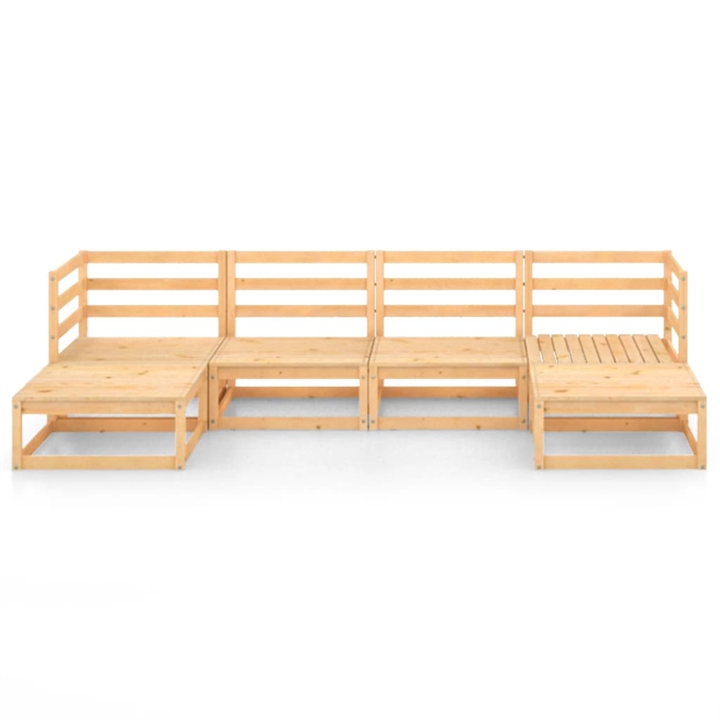 vidaXL 6 Piece Wood Small Garden Lounge Set in Natural