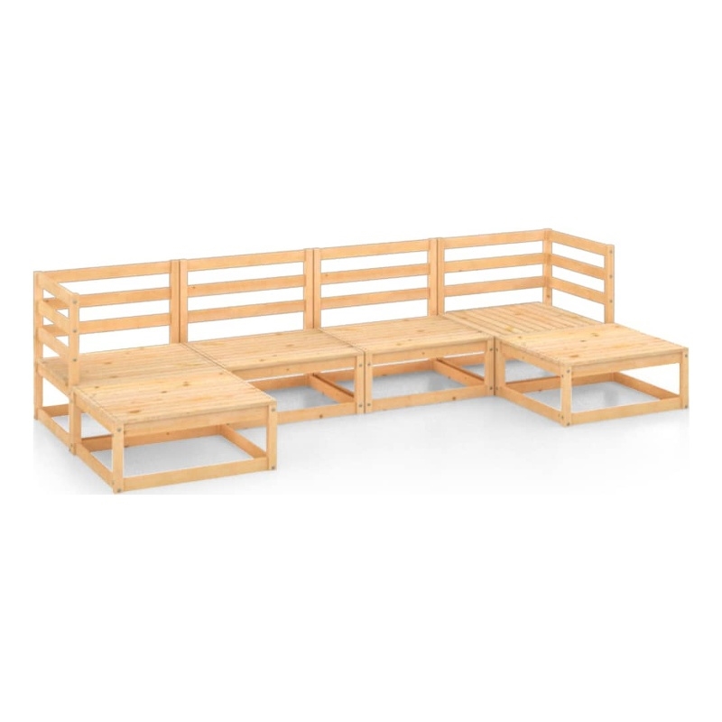 vidaXL 6 Piece Wood Small Garden Lounge Set in Natural