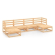 vidaXL 6 Piece Wood Small Garden Lounge Set in Natural