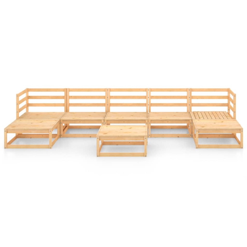 vidaXL 8 Piece Wood Garden Lounge Set in Natural