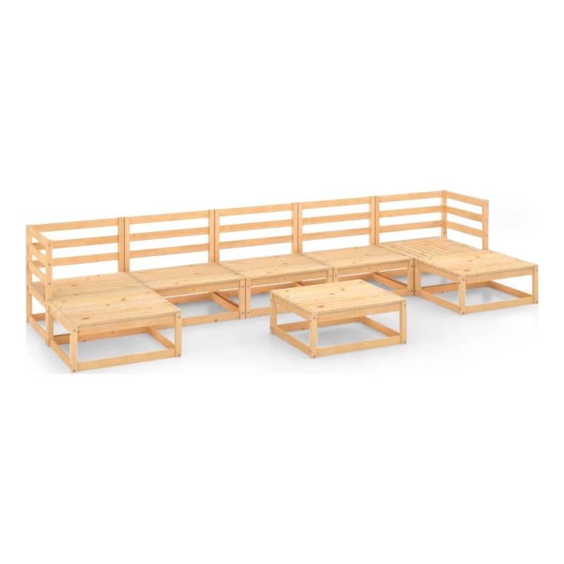 vidaXL 8 Piece Wood Garden Lounge Set in Natural