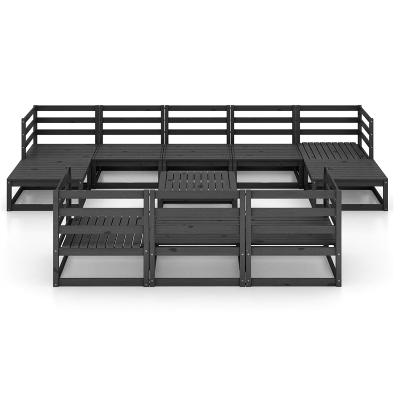 vidaXL Wood Standard Garden Lounge Set in Black
