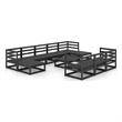 vidaXL Wood Standard Garden Lounge Set in Black