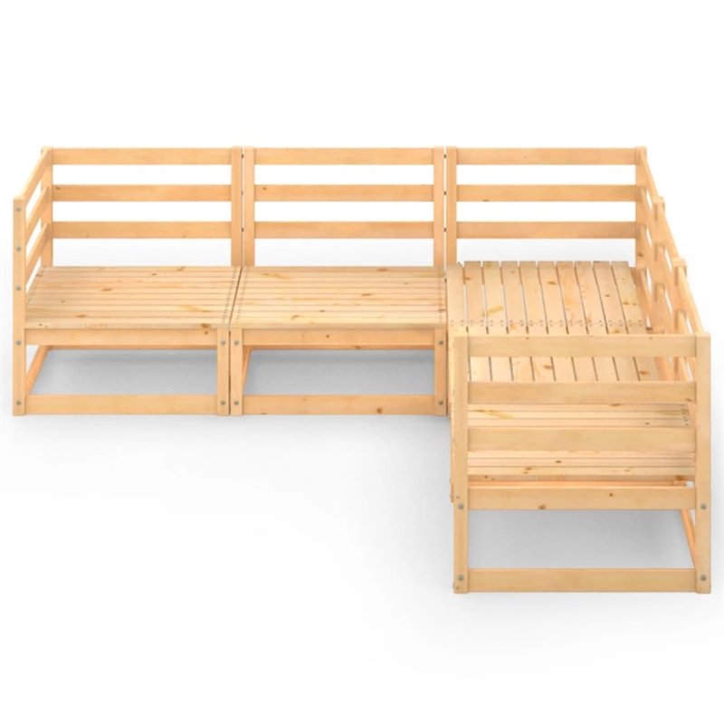 vidaXL 5 Piece Wood Garden Lounge Set in Natural