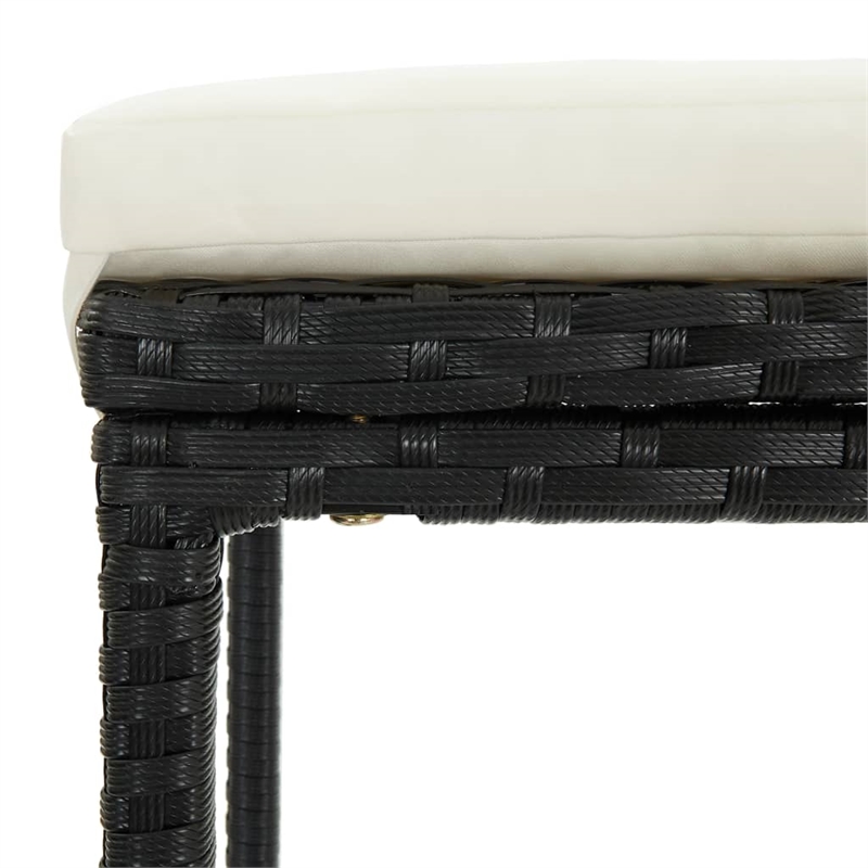 vidaXL 3 Piece Steel Bar Set in Black/White/Cream