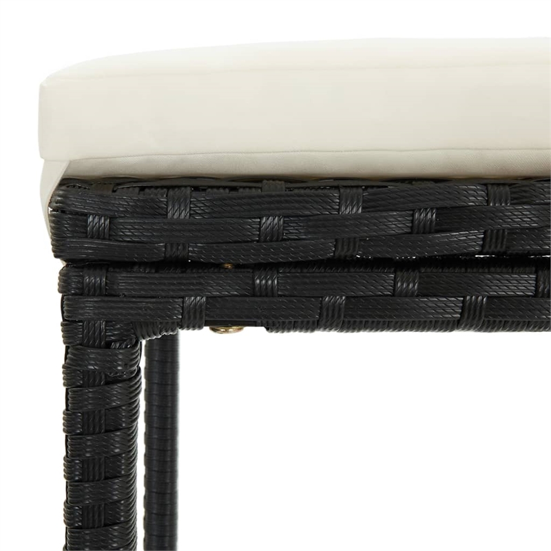 vidaXL 5 Piece Solid Acacia Wood Bar Set in Black/White/Cream