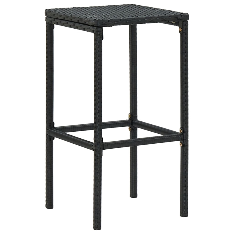 vidaXL 5 Piece Solid Acacia Wood Bar Set in Black/White/Cream